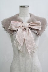 axes femme / リボンレースファーティペット  グレージュ H-25-05-01-077-AX-ZA-NS-ZH