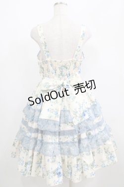 画像3: axes femme kawaii / アンティークローズ柄ジャンパースカート M アイボリー/サックス H-25-05-01-007-AX-OP-NS-ZH