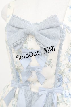 画像4: axes femme kawaii / アンティークローズ柄ジャンパースカート M アイボリー/サックス H-25-05-01-007-AX-OP-NS-ZH