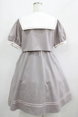 画像3: Amavel / Ribbon Emblem Setup風セーラーワンピース（ミドル丈） Free グレー H-25-05-01-012-CA-OP-NS-ZH