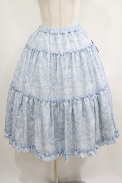 画像1: m petit by misako / NINA'S RVパニエスカート L サックス/アイボリー リバーシブル H-25-05-01-018-LO-SK-NS-ZH