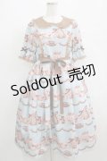 axes femme kawaii / お菓子の家柄ワンピース M サックス H-25-05-01-003-AX-OP-NS-ZH