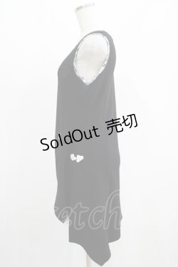 画像2: Qutie Frash / 2019年プレミアム 白鶴アシメチュニック  黒 H-25-05-02-030-QU-TO-KB-ZH