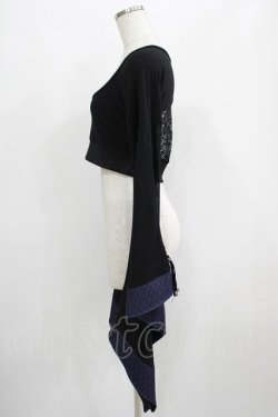 画像2: Qutie Frash / メッシュ着物袖トップス  黒×紫 H-25-05-02-031-QU-TO-KB-ZH