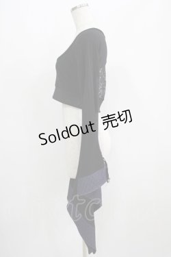 画像2: Qutie Frash / メッシュ着物袖トップス  黒×紫 H-25-05-02-031-QU-TO-KB-ZH