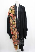 Deorart / 和柄切替着流しガウン M 黒 H-25-05-02-044-PU-JA-KB-ZH