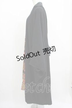 画像2: Deorart / 和柄切替着流しガウン M 黒 H-25-05-02-044-PU-JA-KB-ZH