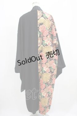 画像3: Deorart / 和柄切替着流しガウン M 黒 H-25-05-02-044-PU-JA-KB-ZH