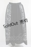 Qutie Frash / 和柄フレアロングスカート  黒 H-25-05-02-003-QU-SK-KB-ZH