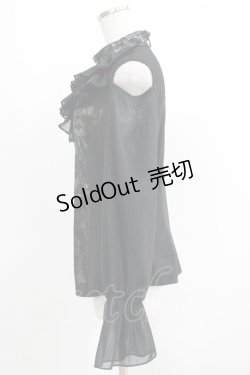 画像2: Qutie Frash / ラメストライプフリルトップス  黒 H-25-05-02-051-QU-TO-KB-ZH