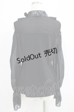 画像3: Qutie Frash / ラメストライプフリルトップス  黒 H-25-05-02-051-QU-TO-KB-ZH