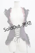 Qutie Frash / 編み上げベスト  黒×紫 H-25-05-02-052-QU-TO-KB-ZH