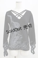Qutie Frash / クロスインナーT  黒×矢絣柄 H-25-05-02-057-QU-TO-KB-ZH