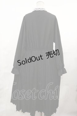 画像2: m petit by misako / レース襟プリーツワンピース LL ブラック H-25-05-02-1005-LO-OP-NS-ZH