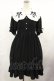 画像1: DearMyLove / レースアップリボン刺繍フリルワンピース M 膝下/ブラック H-25-05-02-1011-EL-OP-NS-ZH (1)