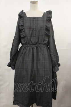画像1: m petit by misako / チェック長袖ワンピース LL グレー H-25-05-02-1013-LO-OP-NS-ZH