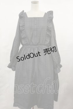 画像1: m petit by misako / チェック長袖ワンピース LL グレー H-25-05-02-1013-LO-OP-NS-ZH