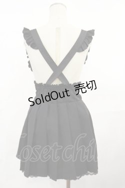 画像2: DearMyLove / サス付フリルレースアッププリーツスカート M ブラック H-25-05-02-1018-EL-SK-NS-ZH