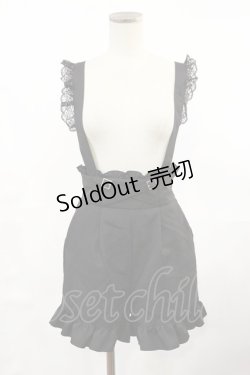 画像1: DearMyLove / ガーターデザインサス付ショートパンツ M ブラック H-25-05-02-1020-EL-PA-NS-ZH