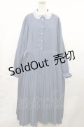 m petit by misako / レース襟プリーツワンピース LL ブルー H-25-05-02-1004-LO-OP-NS-ZH