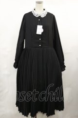 m petit by misako / レース襟プリーツワンピース LL ブラック H-25-05-02-1005-LO-OP-NS-ZH