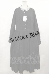 m petit by misako / レース襟プリーツワンピース LL ブラック H-25-05-02-1005-LO-OP-NS-ZH