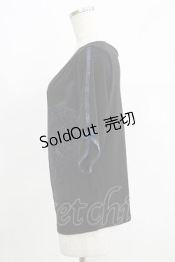 画像2: Qutie Frash / クロスインナートップス  黒×紺/五分袖 H-25-05-02-058-QU-TO-KB-ZH