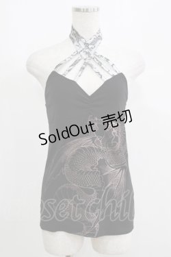 画像1: Qutie Frash / クロスキャミ  黒 H-25-05-02-061-QU-TO-KB-ZH