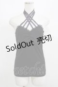 Qutie Frash / クロスキャミ  黒×紫 H-25-05-02-062-QU-TO-KB-ZH