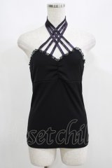 Qutie Frash / クロスキャミ  黒×紫 H-25-05-02-062-QU-TO-KB-ZH