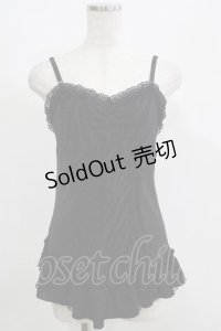 Qutie Frash / ゼブラ柄切替キャミ  黒 H-25-05-02-064-QU-TO-KB-ZH