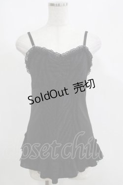 画像1: Qutie Frash / ゼブラ柄切替キャミ  黒 H-25-05-02-064-QU-TO-KB-ZH