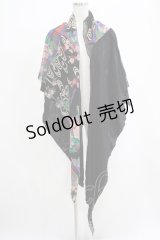 Qutie Frash / 異素材切替ストール  黒 H-25-05-02-067-QU-ZA-KB-ZH