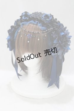 画像1: Atelier Beatrice / ヘッドドレスカチューシャ  紺×黒 H-25-05-02-070-GO-AC-KB-ZH