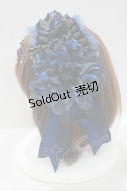 画像2: Atelier Beatrice / ヘッドドレスカチューシャ  紺×黒 H-25-05-02-070-GO-AC-KB-ZH
