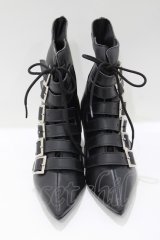 Goth Pikes / バックルヒールブーツ US7 黒 H-25-05-02-071-PU-SH-KB-ZH