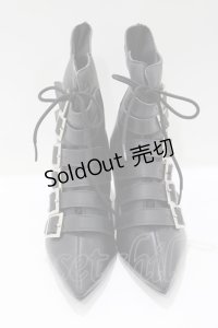 Goth Pikes / バックルヒールブーツ US7 黒 H-25-05-02-071-PU-SH-KB-ZH