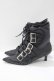 画像2: Goth Pikes / バックルヒールブーツ US7 黒 H-25-05-02-071-PU-SH-KB-ZH (2)