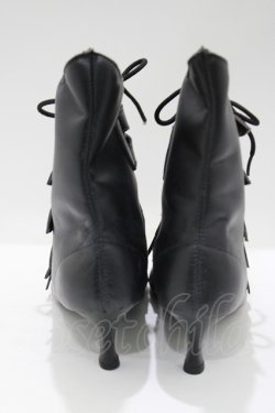 画像3: Goth Pikes / バックルヒールブーツ US7 黒 H-25-05-02-071-PU-SH-KB-ZH