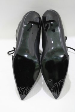 画像4: Goth Pikes / バックルヒールブーツ US7 黒 H-25-05-02-071-PU-SH-KB-ZH