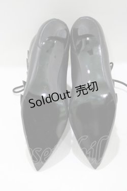 画像4: Goth Pikes / バックルヒールブーツ US7 黒 H-25-05-02-071-PU-SH-KB-ZH