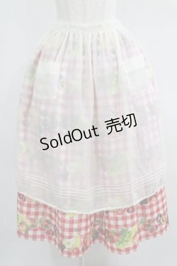画像1: Melody BasKet / Fruits BasKetエプロン付きスカート  レッド H-25-05-02-008-LO-SK-KB-ZH