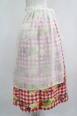 画像2: Melody BasKet / Fruits BasKetエプロン付きスカート  レッド H-25-05-02-008-LO-SK-KB-ZH