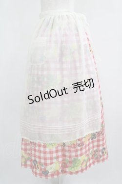 画像2: Melody BasKet / Fruits BasKetエプロン付きスカート  レッド H-25-05-02-008-LO-SK-KB-ZH