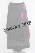 Qutie Frash / 袴スカート  黒×紫 H-25-05-02-011-QU-SK-KB-ZH