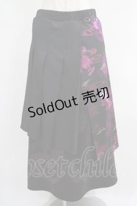 Qutie Frash / 袴スカート  黒×紫 H-25-05-02-011-QU-SK-KB-ZH