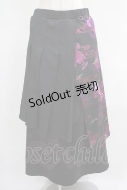 画像1: Qutie Frash / 袴スカート  黒×紫 H-25-05-02-011-QU-SK-KB-ZH