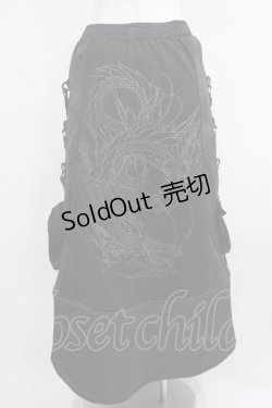 画像3: Qutie Frash / ミリタリーロングスカート  ブラック H-25-05-02-012-QU-SK-KB-ZH