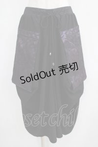 Qutie Frash / ジャガード切替パンツ  黒×紫 H-25-05-02-015-QU-PA-KB-ZH