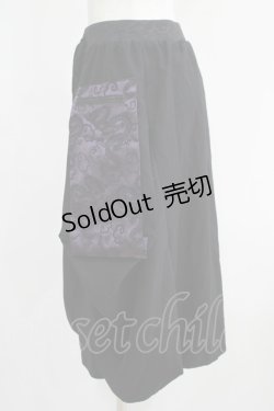画像2: Qutie Frash / ジャガード切替パンツ  黒×紫 H-25-05-02-015-QU-PA-KB-ZH